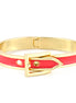 Taza-Gold-Tone Metal Pink Enamel Hinged Bracelets