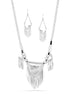 Taza-Silver-Tone Metal Tassel Necklace And Earrings Set