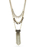 Gold-Oxidized-Tone Metal Layered Adjustable Lobster Claw Closure Tassel Neckjlace