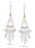 Silver-Gold-Tone Metal Tassel Drop Earrings