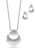 Tazza Rhodium Tone Hammered Snake Chain Earring And Necklaces Set