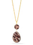 Taza-Gold-Tone Metal Animal Print Pendant Necklace