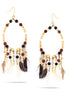 Gold-Tone Metal Mix Beads Tassel Earrings