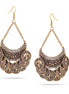 Antique Gold-Tone Metal Coins Drop Earrings