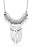 Silver-Tone Metal Turquoise Necklace Tassel
