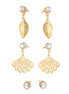 Gold-Tone Metal Set Of 3 Earrings