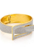 Tazza-Gold-Tone Metal Glittering Buckle Hinged Bracelets