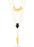 Tazza-Gold-Tone Metal Three Layered Necklaces