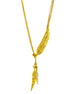 Tazza-Gold-Tone Metal Leaf Drop Necklace