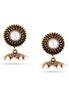 Gold-Tone Metal Cream Pearl Dome Earrings