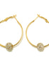 Gold-Tone Metal Crystal Fireball Hoop Earrings