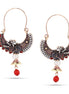 Gold-Tone Metal Pearl Coral And Crystal Drop Earrings