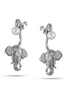 Tazza-Rhodium-Tone Metal Elephant Stud Earrings