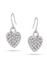Tazza-Rhodium-Tone Metal Crystal Heart Earrings