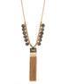 Gold Oxidized Tone Metal Coins  Adjustable Lobster Claw Closure Tassel Necklaces