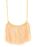 Tazza-Gold-Tone Metal Cream Tassel Necklace