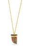 Tazza-Gold-Tone Metal Coral Horn Pendant Necklace