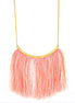 Tazza-Gold-Tone Metal Pink Tassel Necklace