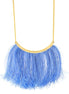 Tazza-Gold-Tone Metal Blue Tassel Necklace