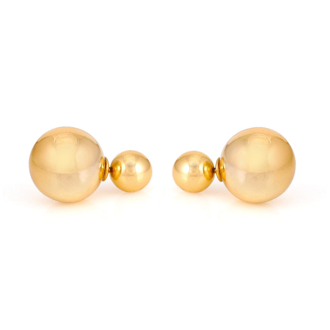 Gold-Tone Metal Round Stud Earrings