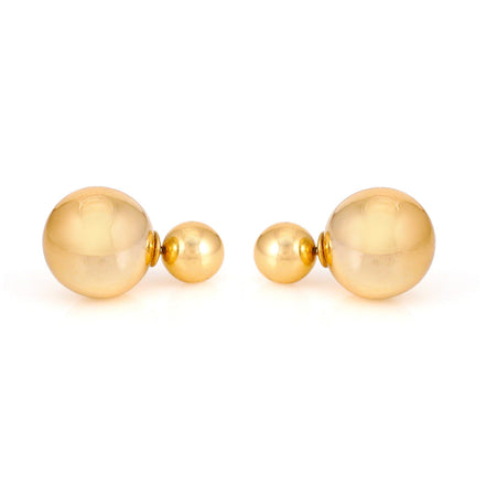 Gold-Tone Metal Round Stud Earrings