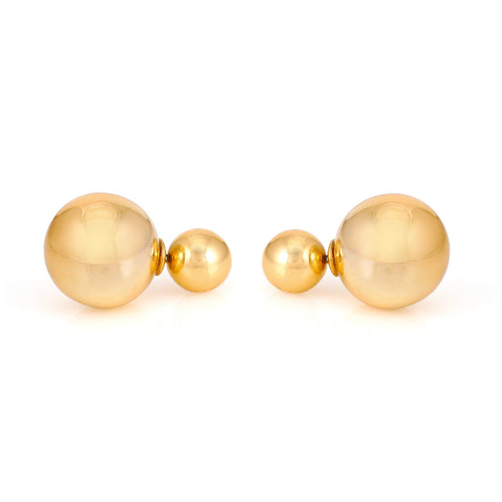 Gold-Tone Metal Round Stud Earrings