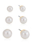Gold-Tone Metal Set Of 3 Cream Pearl Earrings