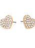 Gold-Tone Metal Heart Crystal Stud Earrings