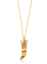 Gold-Tone Metal Horn Pendant Adjustable Lobster Closure Necklces