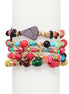 Gold Tone Metal And Multicolored Stretch Bracelets