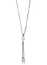Silver-Tone Metal Crystal And Pearl Tassel  Adjustable Lobster Claw Closure Necklaces