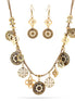 Gold-Tone Metal Adjustable Lobster Closure Charm Necklace 