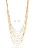 Gold-Tone Metal Layered Pearl Necklaces