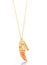 Gold-Tone Metal Charms Coral Horn Pendant Adjustable Lobster Claw Closure Necklaces