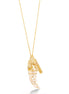 Gold-Tone Metal Charms White Horn Pendant Adjustable Lobster Claw Closure Necklaces