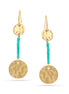 Gold-Tone Metal Turquoise Drop Earrings
