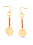 Gold Tone Metal Coral Drop Earrings
