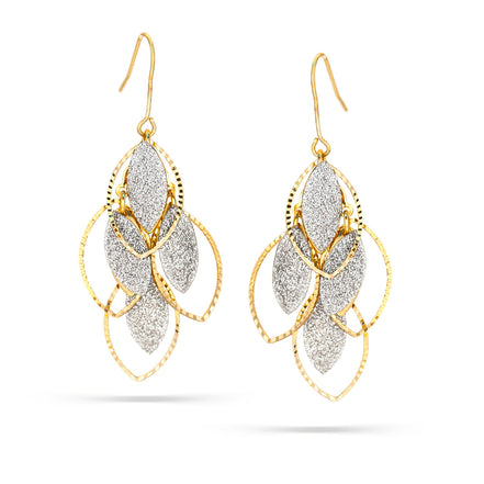 Gold-Tone Metal Glittering Drop Earrings