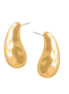 Gold-Tone Metal Hammered Teardrop Earrings