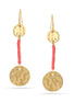 Gold-Tone Metal Coral Beads Drop Earrings