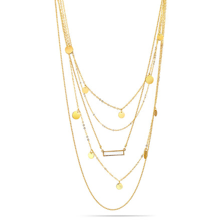 Gold-Tone Metal Adjustable Lobster Claw Closures Necklaces And Earrings Set