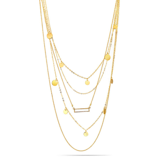 Gold-Tone Metal Adjustable Lobster Claw Closures Necklaces And Earrings Set