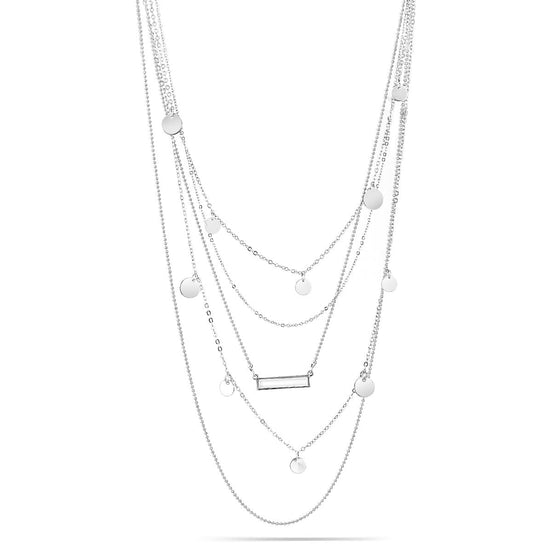 Silver-Tone Metal Adjustable Lobster Claw Closures Necklaces And Earrings Set