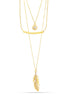 Gold-Tone Metal Set Of 3 Adjustable Lobster Claw Closures Necklaces 