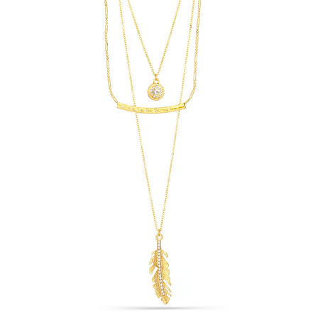 Gold-Tone Metal Set Of 3 Adjustable Lobster Claw Closures Necklaces 