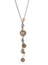 Gold-Silver-Tone Metal Layered Adjustable Lobster Closure Charm Necklace 