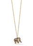 Gold-Tone Metal Elephant Pendant Adjustable Lobster Claw Closure Short Necklace