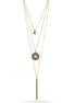 Gold-Tone Metal Cream Pearl Adjustable Lobster Claw Closure Tassel Necklace 