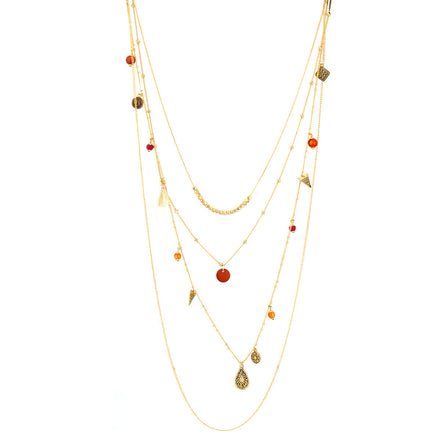 Gold-Tone Metal Adjustable  Lobster Claw Closure Layered Necklaces