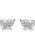 Rhodium-Tone Metal Buttrfly Crystal Stud Earrings